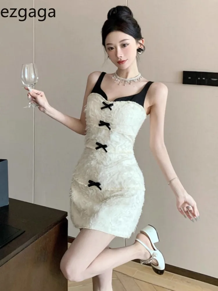 Женское платье без рукавов Ezgaga с бантом и кисточками в стиле пэчворк открытой