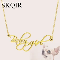 skqir personalized custom name necklaces for women stainless steel babygirl pendant neck chain girls jewelry gifts wholesale