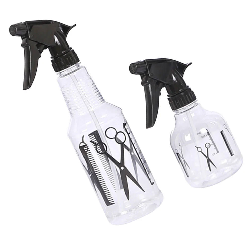 

2 Pcs Hair Spray Bottle Watering Container Travel Sprinkler Plastic Kettle Small Pot Sprayer Salon Tool Clear