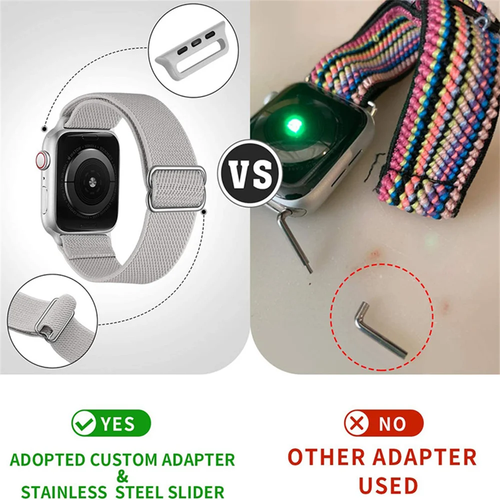 Solo Loop Nylon Strap for Apple Watch Band 49mm 45mm 41mm 44mm 40mm 42mm 38mm Elastic Bracelet for iWatch 8 7 6 SE 5 4 Correa