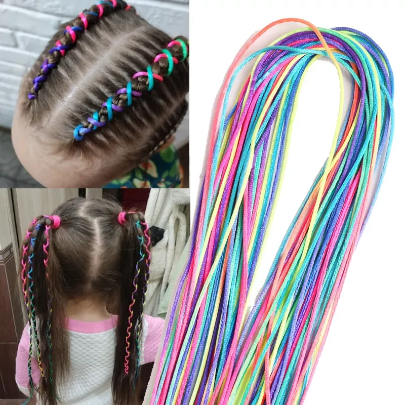 

NEW IN 90cm Mix Colorful 4-30Pcs Hair braids Rope strands for african braids Girls DIY Ponytail braids Women Styling Hair Access