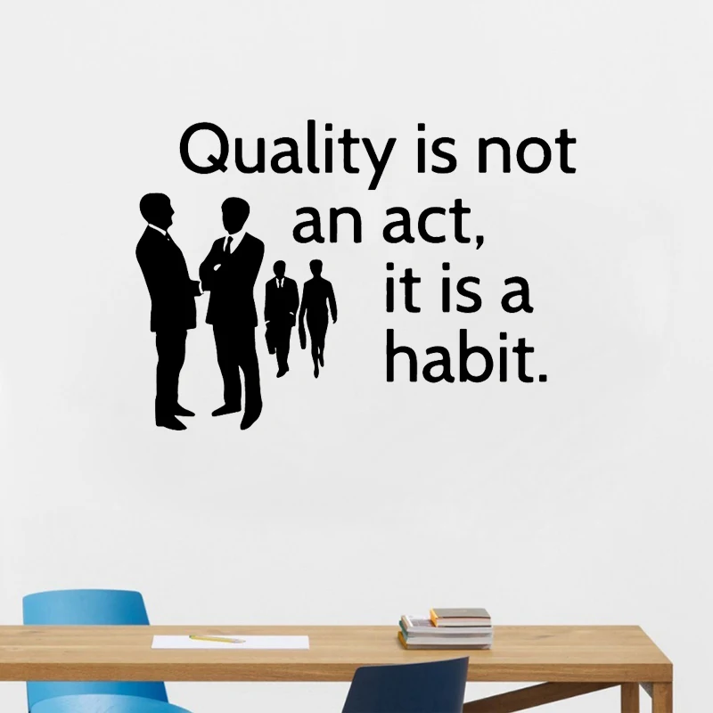 

Inspirational Quotes Quality Is Not An Act But A Habit Office Wall Stickers Inspirational Vinyl Decals Office Decor Posters