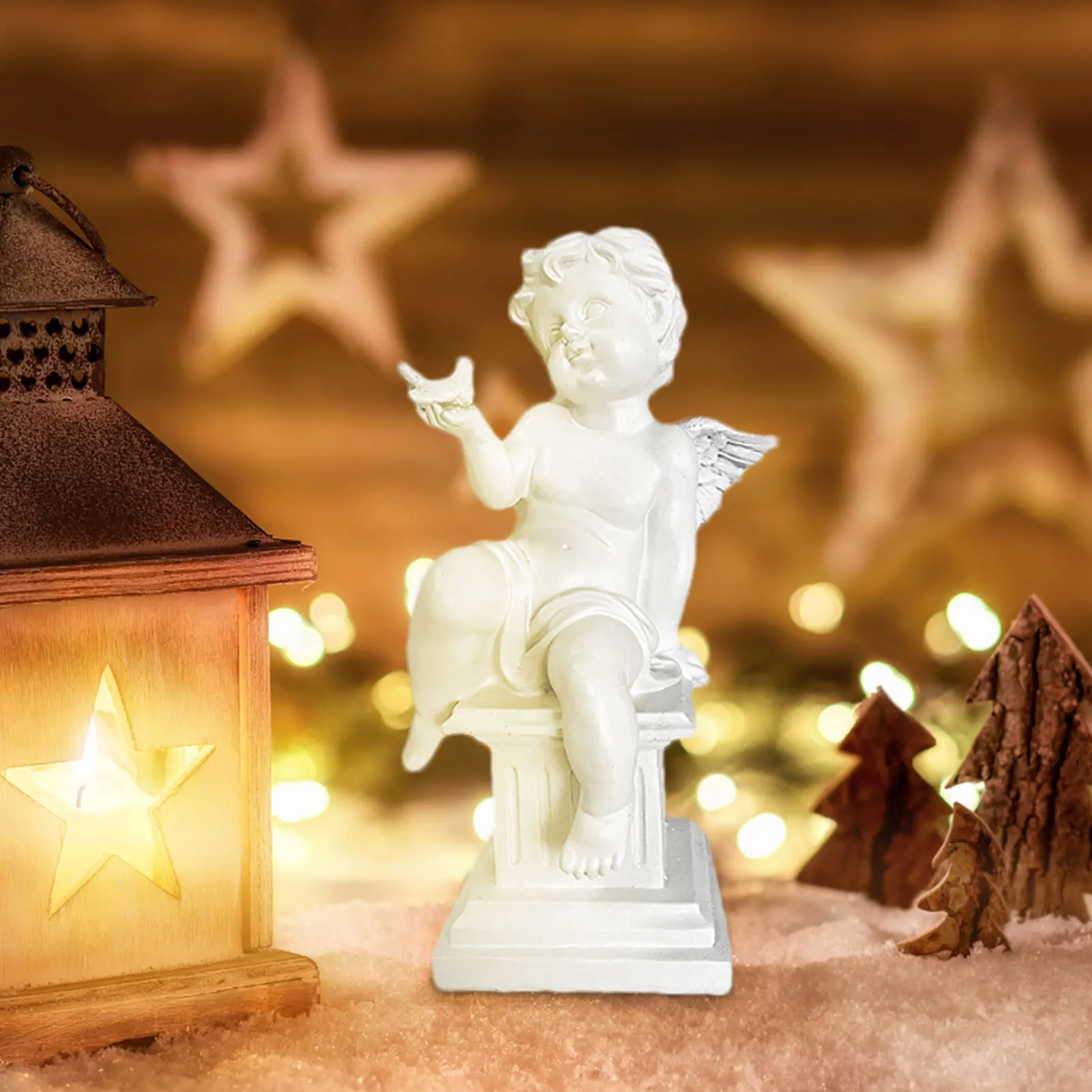 

Уникальная полимерная фигурка ангела для сада, украшение для дома и сада, декоративная настольная статуя