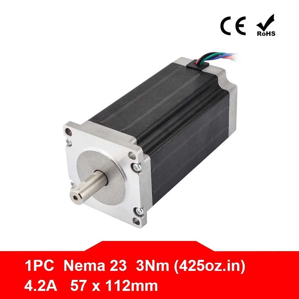 

Nema 23 Stepper Motor 57x113mm 3Nm/425oz.in 4.2A 4-lead Nema23 Step Motor for 3D Printer/CNC Engraving Milling Machine