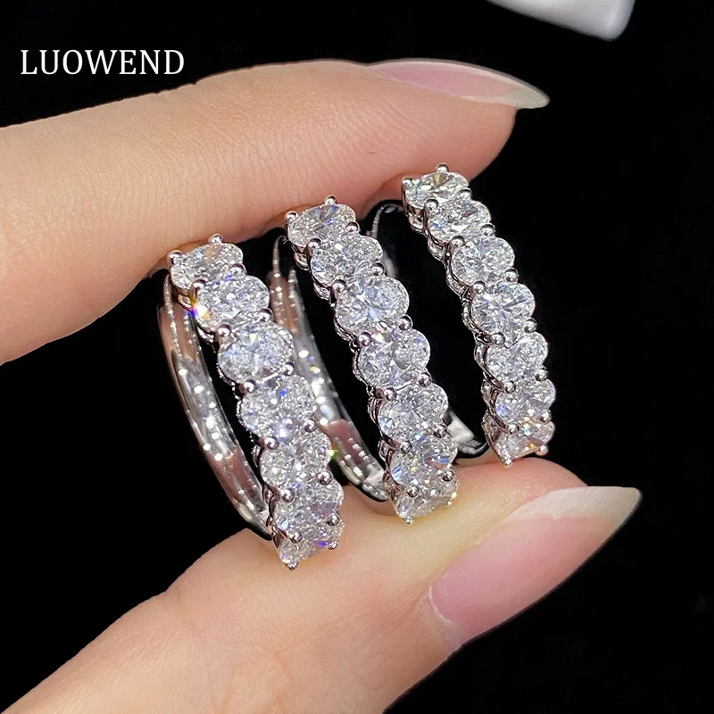 LUOWEND 18K кольца из белого золота