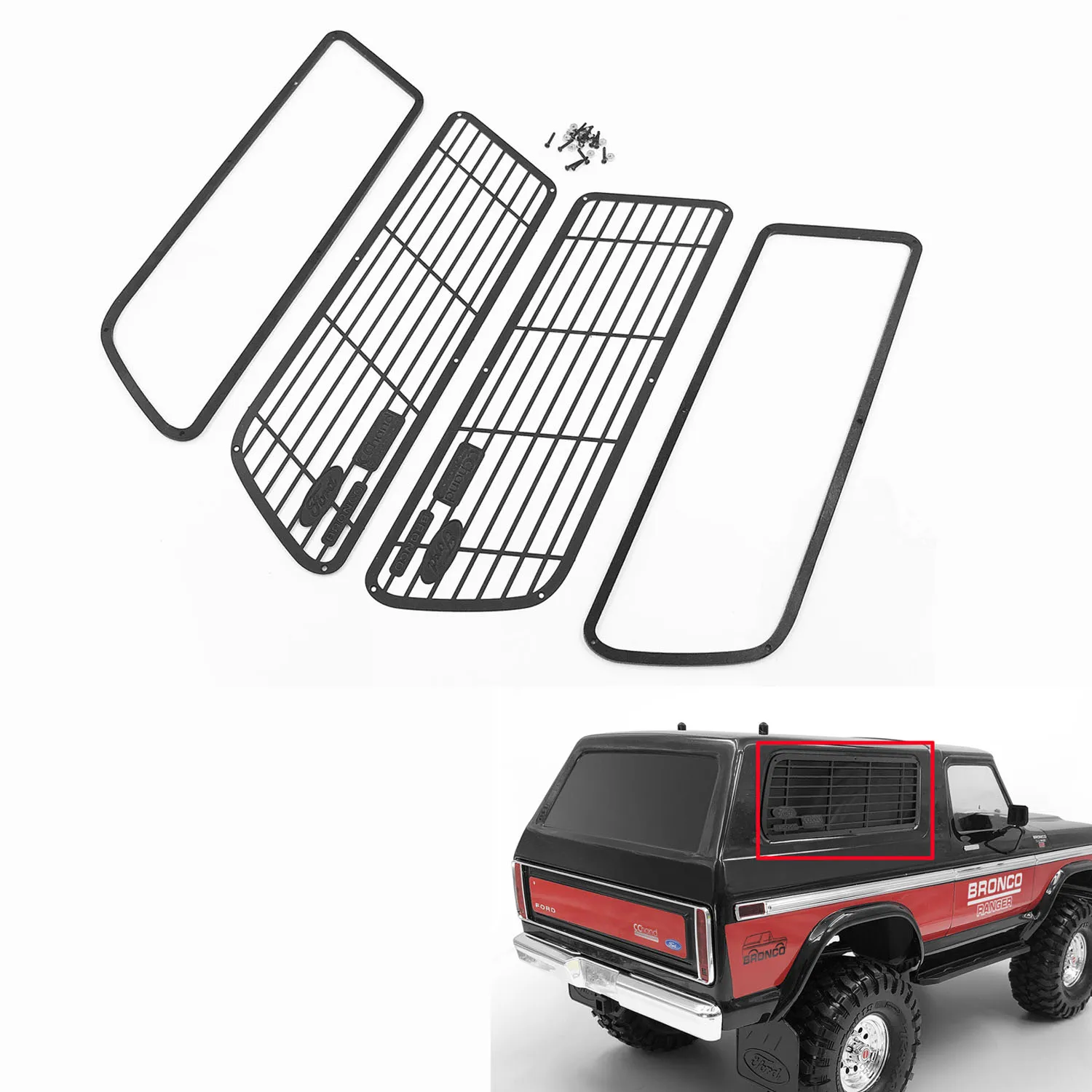 

Чехол для Ford BRONCO 79 RC 1/10, Обложка для гоночного автомобиля на гусеничном ходу, обновленные аксессуары для модели TRAXXAS