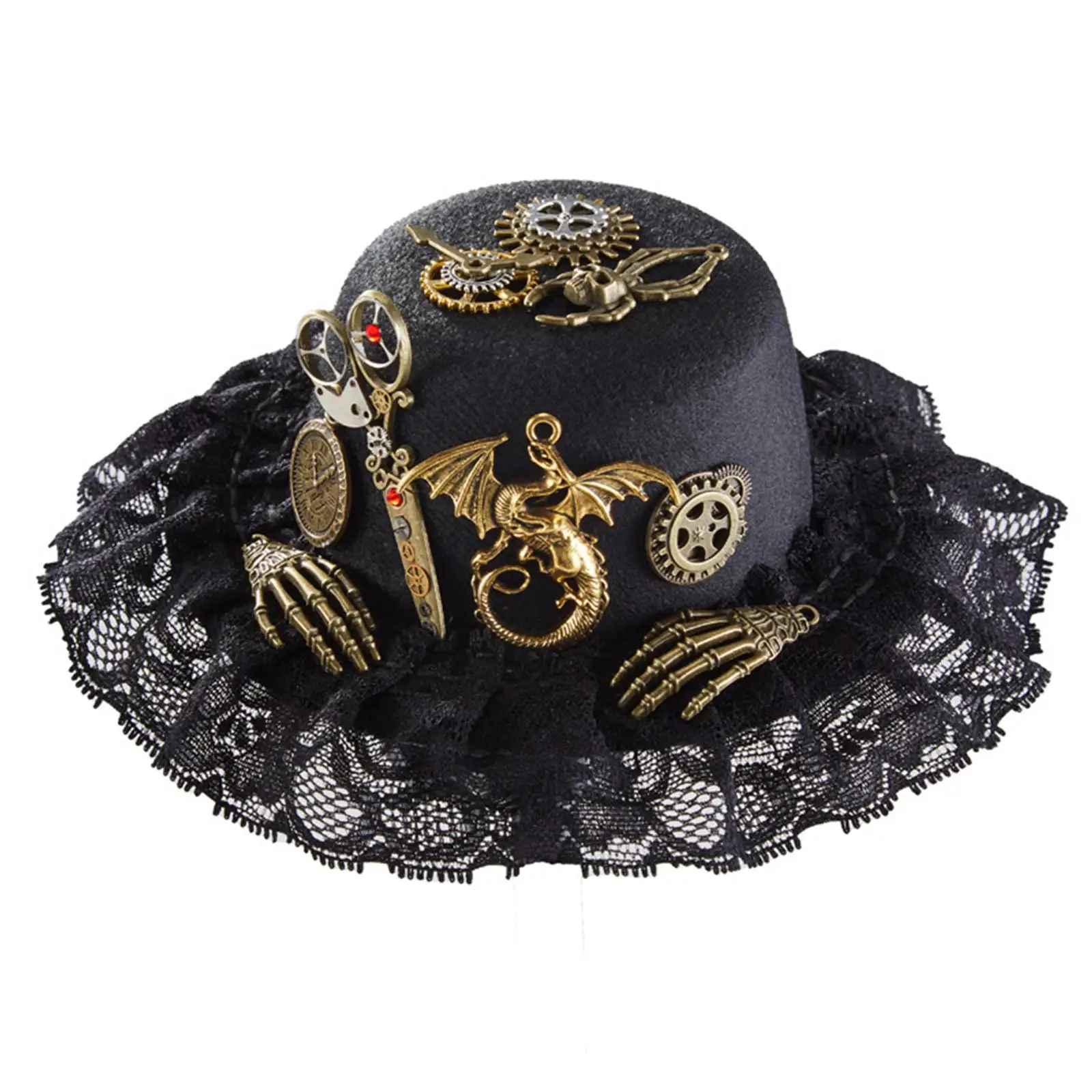 

Vintage Style Funky Steampunk Top Hat Punk Hats Cosplay Party Costume Supplies Headwear Halloween Dress Up