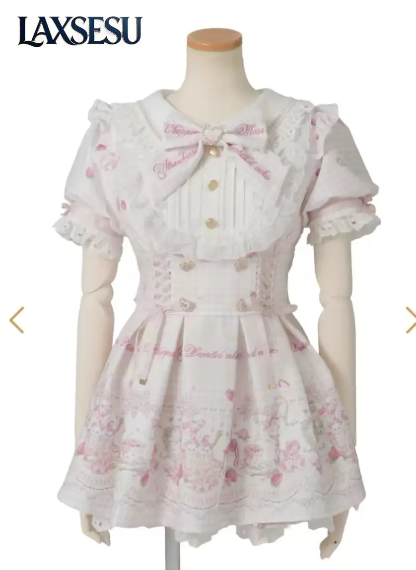 Фото Новинка: Комплект Liz Suit Princess Lolita для девочек, короткое платье с юбкой, японский стиль, 2-х предметный комплект для женщин, летний вариант. №5