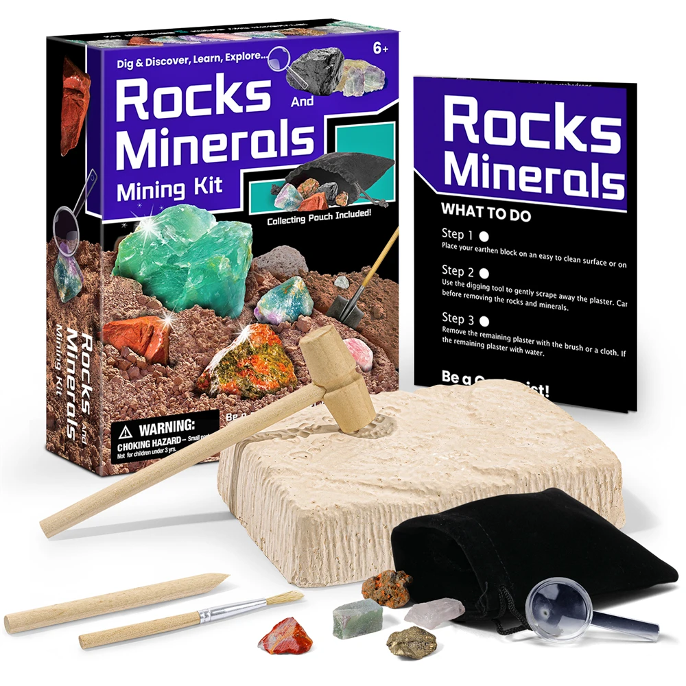 

Rocks & Minerals Dig Kit for Kids Toys Gemstone Archaeology Excavation Kit Educational Kit for Christmas Gift Birthday Gift