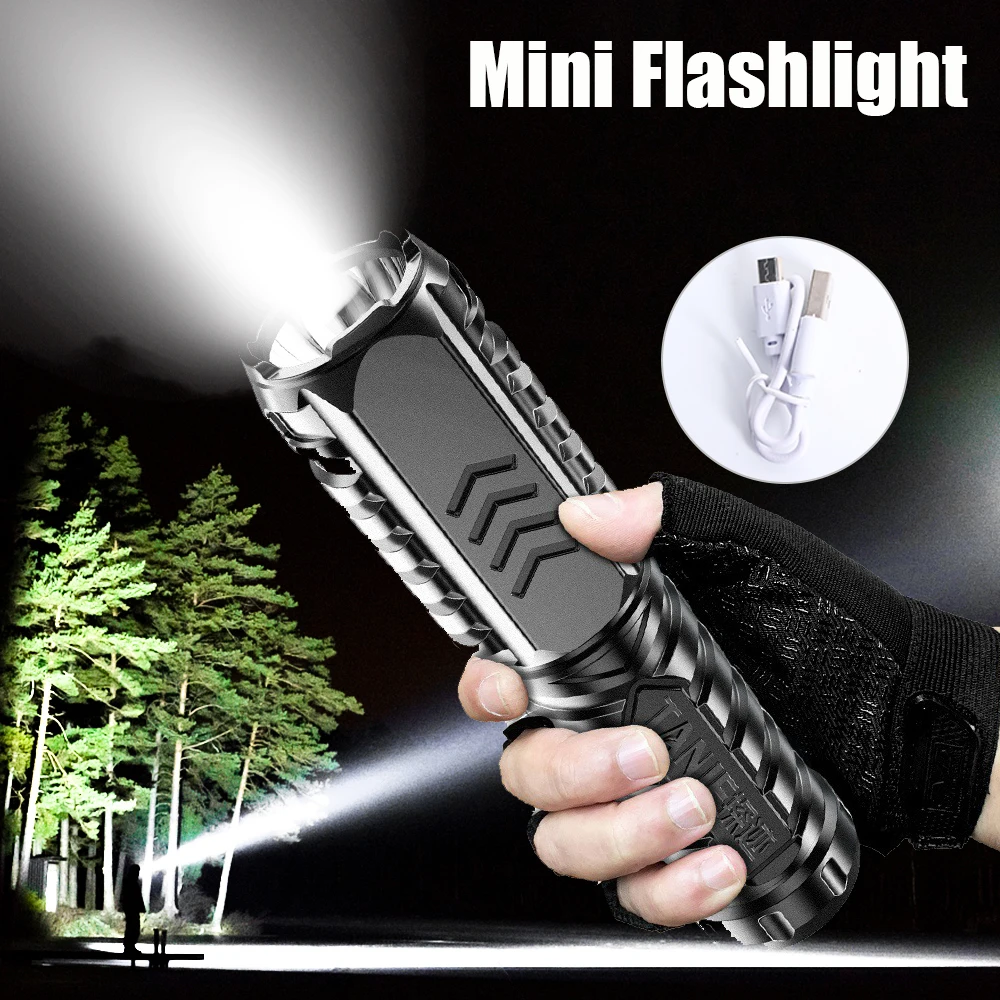 

Уличный портативный светодиодный фонарик со встроенным аккумулятором, многофункциональный водонепроницаемый тактический фонарь для кемпинга