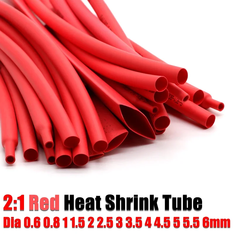 5 м красный диаметр 0 6 8 1 2 3 4 мм полиолефиновая термоусадочная трубка соотношение
