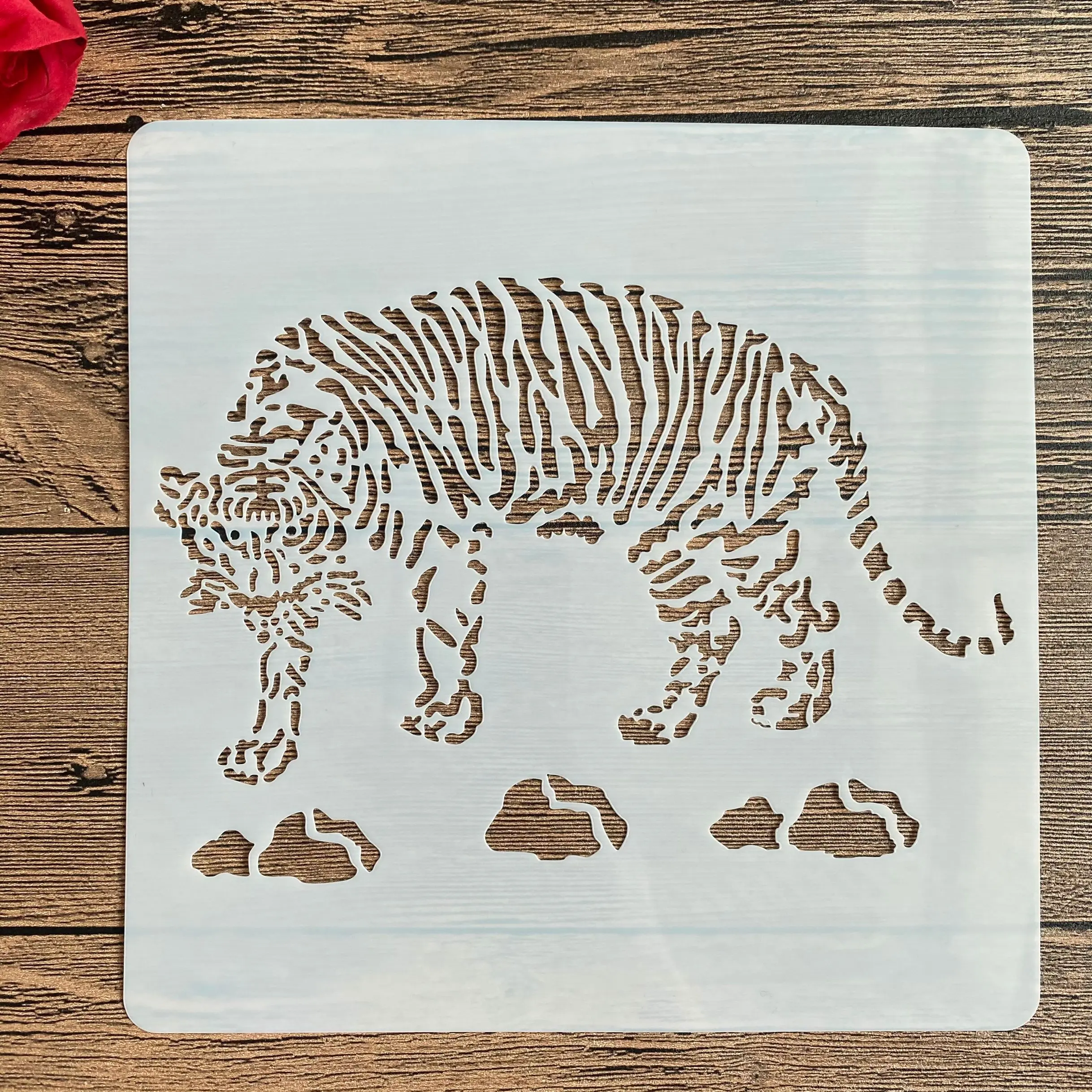 

20 *20 cm DIY tiger animal mandala mold for painting stencils stamped photo album embossed paper card on wood, fabric, wall