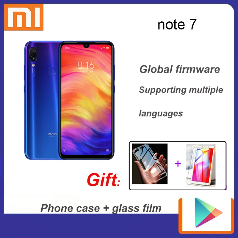 

Global version Xiaomi Redmi Note 7 smartphone 6G 64G Snapdragon 660AIE Android Mobile Phone 48.0MP+5.0MP rear camera