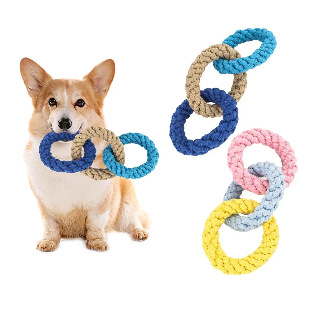

Pet Toys Tooth Cleaning Supplies Hanging Rope Hamster Swing Dog Cat Chew Cotton Bite Resistance Interactive Training Grinding