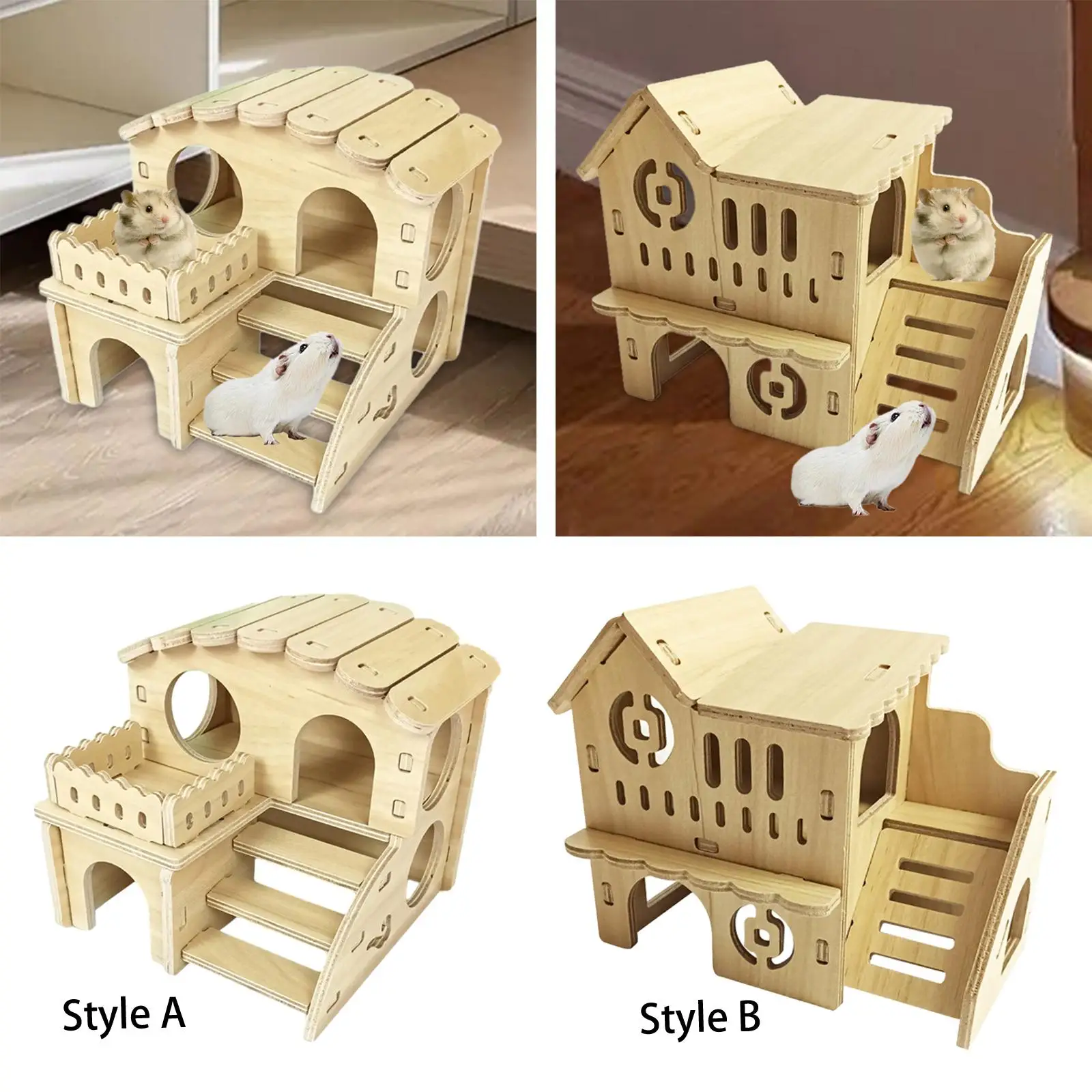Деревянный домик для хомяка моющаяся хижина дом замка домашних животных