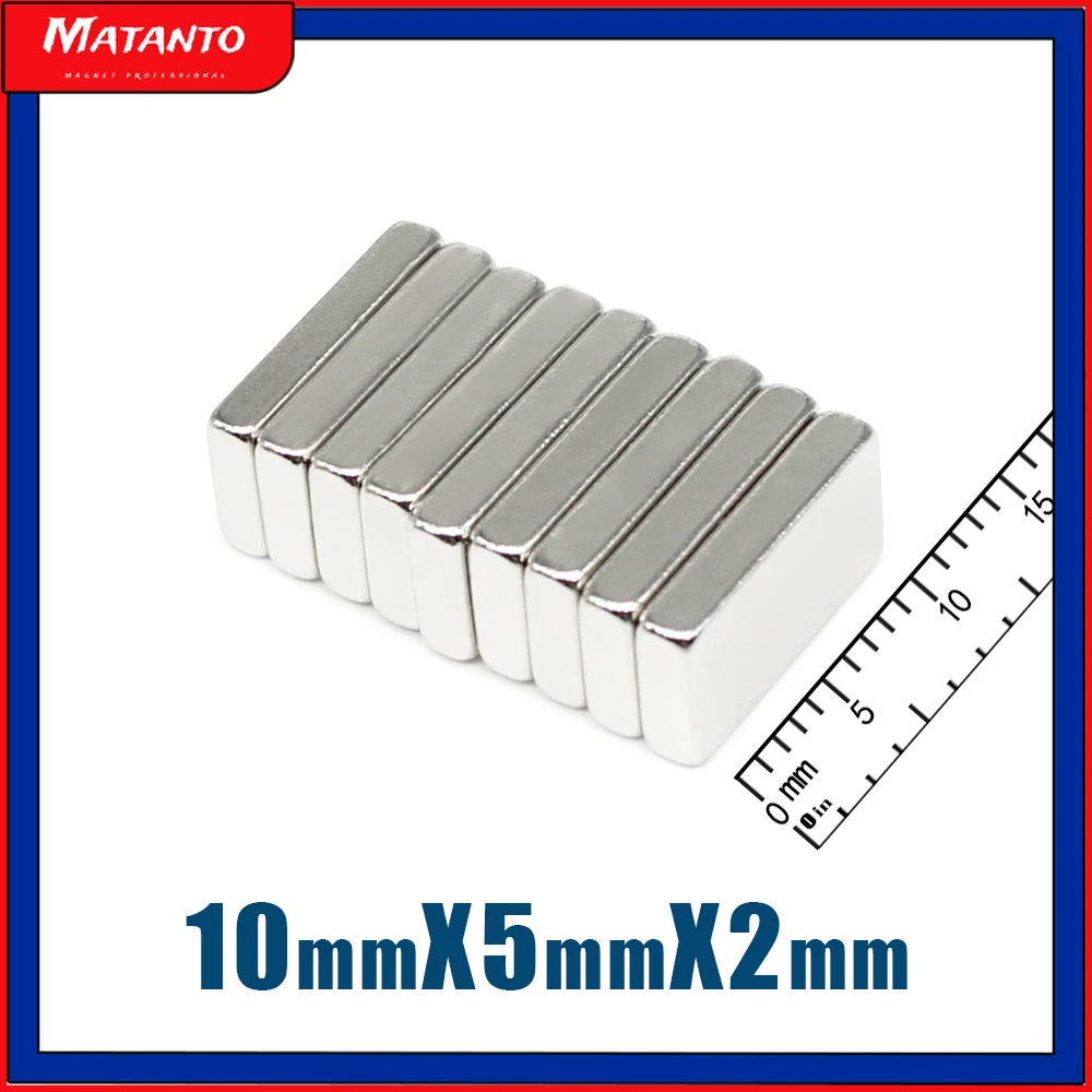 

20/50/100/200/300/500PCS 10x5x2 Small Block PPowerful Strong Magnetic Magnets 10*5*2 Permanent Neodymium Magnet Sheet 10x5x2mm