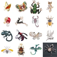 fashion personality classic beetle insect animal brooch drip oil rhinestone alloy accessories men and women pin