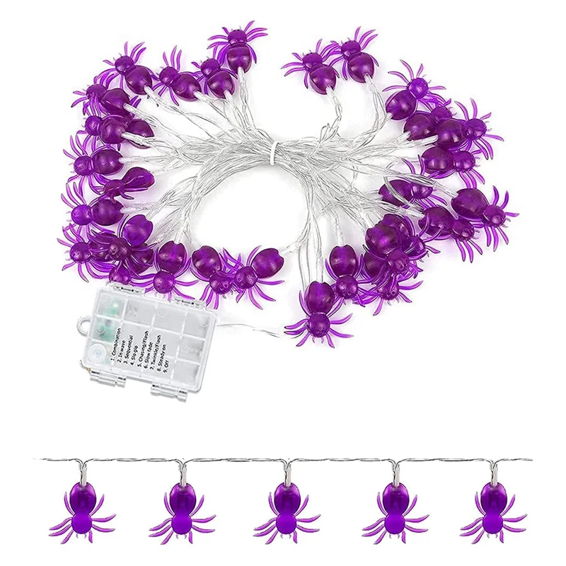 

Фонарь s, светильник в виде паука, работающий от батареек для внутреннего освещения, для хэллоуивечерние, 20 светодиодов