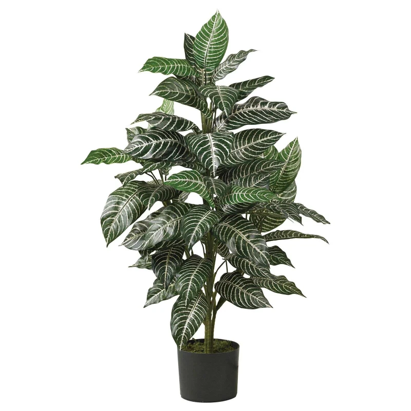 

Free shipping 3' Zebra Silk Plant Green