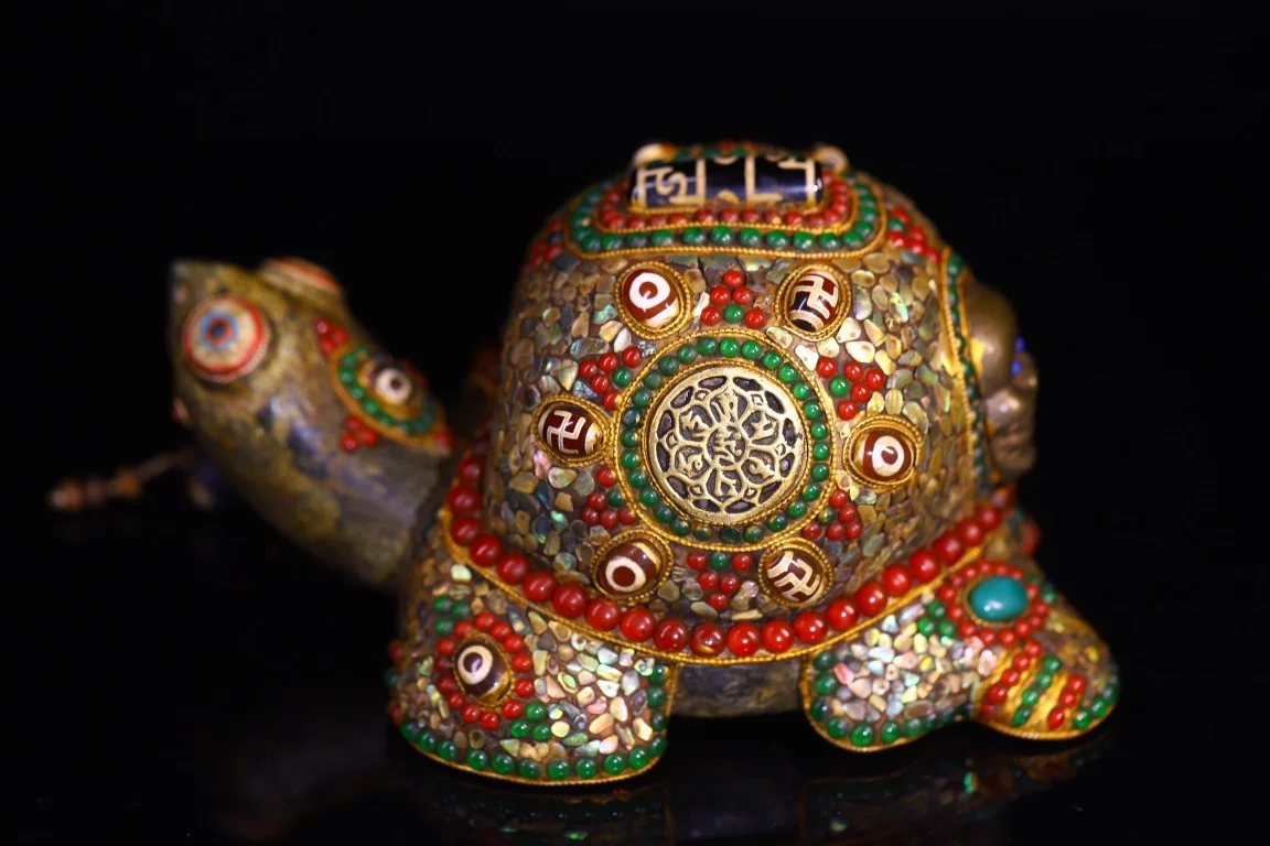 8-дюймовая коллекция тибетского храма старая натуральная метеоритация мозаика