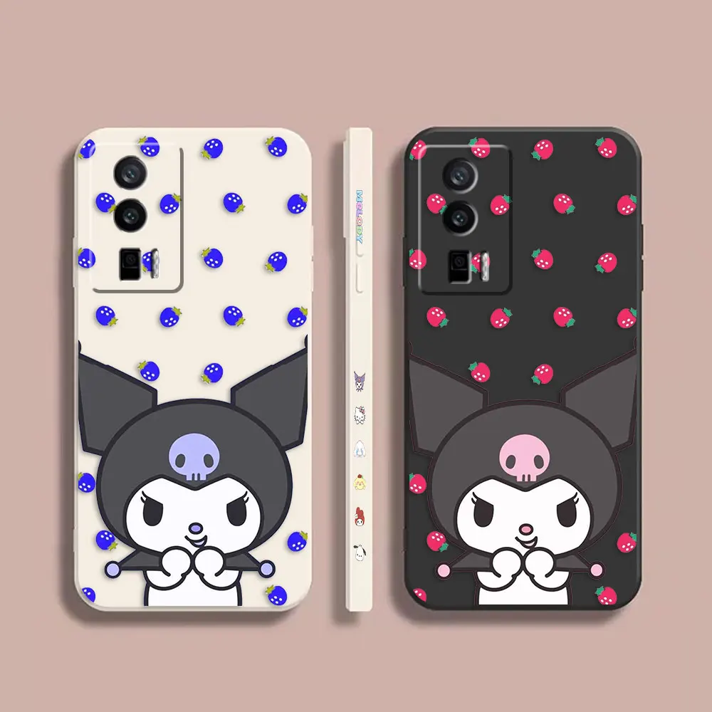 

Case For Redmi K60E K50 K40S K40 K30 K20 10C 9 8A 8 10 Pro 4G 5G Colour Simple Liquid silicone Case Lovely Strawberry kuromi