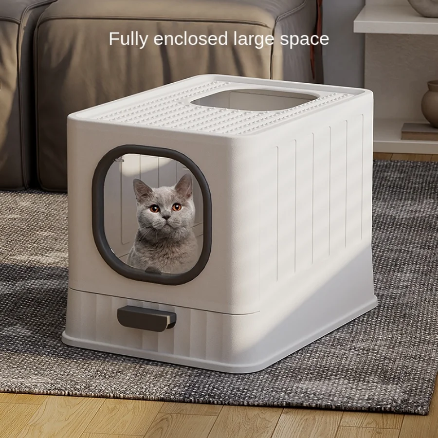 

Easy Clean Enclosed Cats Toilet No Smell Square No Splash Tall Room Divider Cat Litter Boxes Training Kit Arenero Pet Supplies