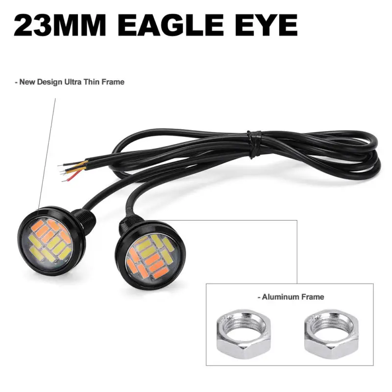 

2pcs Lights Eagle Eye White 23mm DRL LED Lamp Set Switchback 10~14V DC