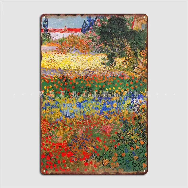 

Flower Garden Painting By Vincent Van Gogh Poster Metal Plaque Cinema Garage Cinema Printing Wall Decor Tin Sign Poster