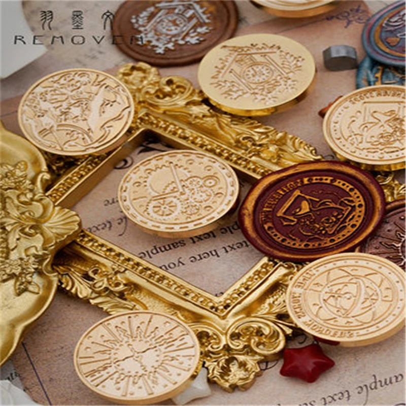 

Retro Time Hourglass Iris Wax Seal Stamp DIY Sun Moon Stars Stamps Seals Card Hobby Wedding Envelopes Postage Decor Craft Art