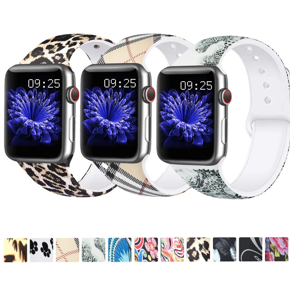 Ремешок с роскошным рисунком для Apple Watch Band 45 мм 41 44 40 42 38 спортивный браслет iwatch