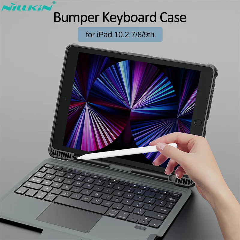 

NILLKIN Bluetooth-compatible Keyboard Case for iPad 10.2 7th(2019) 8th(2020) 9th(2021) 10.2inch Tablet Cover with Smart Trackpad