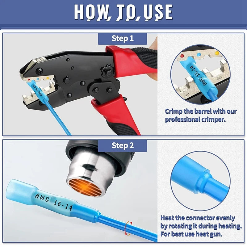 350 шт. термоусадочные стыковые соединители комплект водонепроницаемых проводов