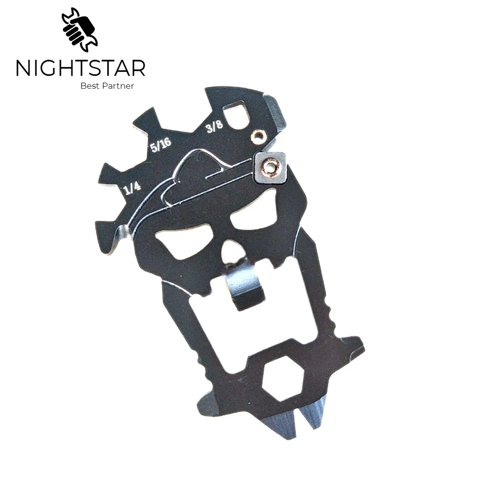 

Stainless Steel EDC Pocket Multi-tool Screwdriver Crowbar Titanium Skull Keychain Bottle Opener Screwdrivers