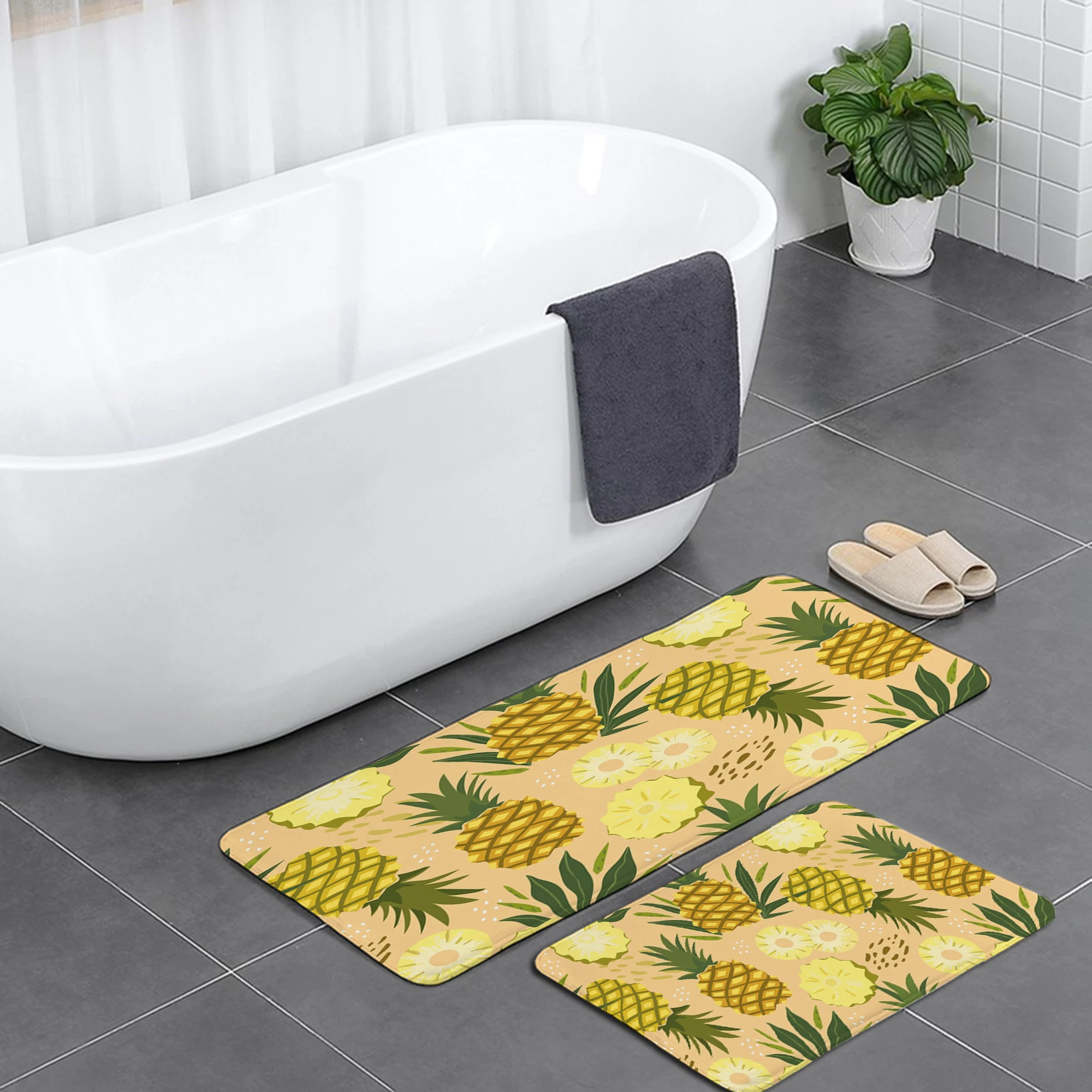 

Catoon Fruit Camper Carpet Bathroom Entrance Doormat Bath Indoor Floor Rugs Absorbent Mat Anti-slip Kitchen Rug