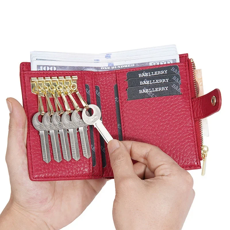 Женский кошелек короткий на молнии с застежкой Многофункциональный модный для