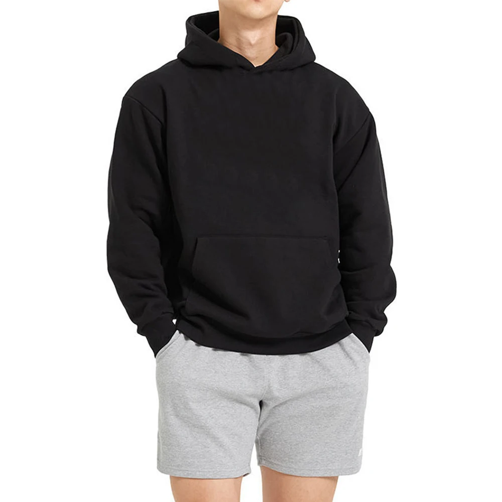 

Men's Fleece Gym Terry Sportswear Pullover Terry Workout Hoodie Tops Drawstring Long Sleeve Comfy Hooded Regular Fit Sweatshirt