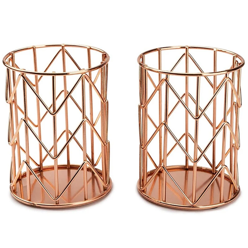 

Makeup Storage Basket Iron Art Nordic Cup Cylindrical Case Brush Pen Holder Organizer Office Desk Decor
