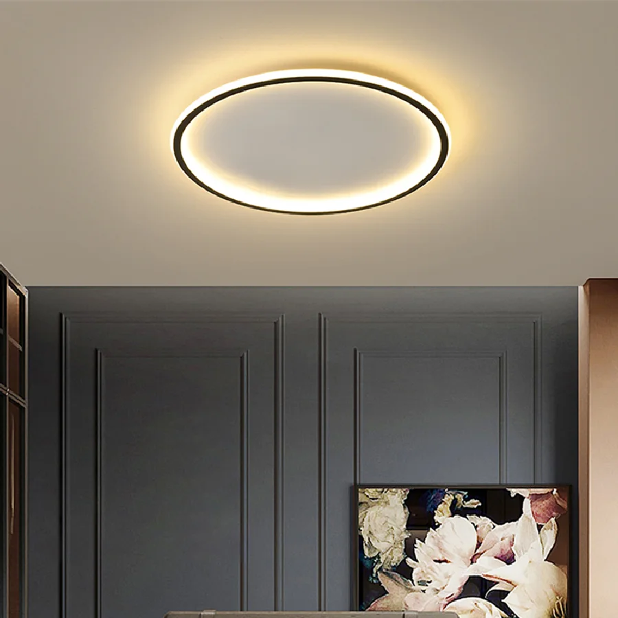 

Современные светодиодные ультратонкие потолочные светильники, квадратные/Круглые потолочные лампы с дистанционным управлением через приложение для гостиной, спальни, 90-260 в