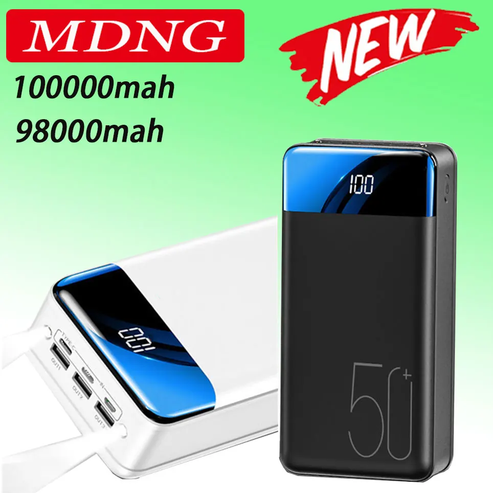 

100% new genuine fast charging 100000mah /98000mah power bank large capacity mobile power universal 5v2.1a fast charging