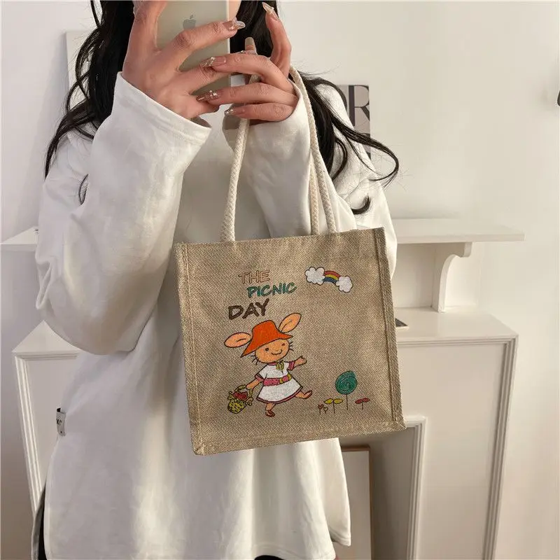 DIY Creative Graffiti Handbag Children's Linen Doodle Bag Homemade Hand-painted Shopping Tote Bag