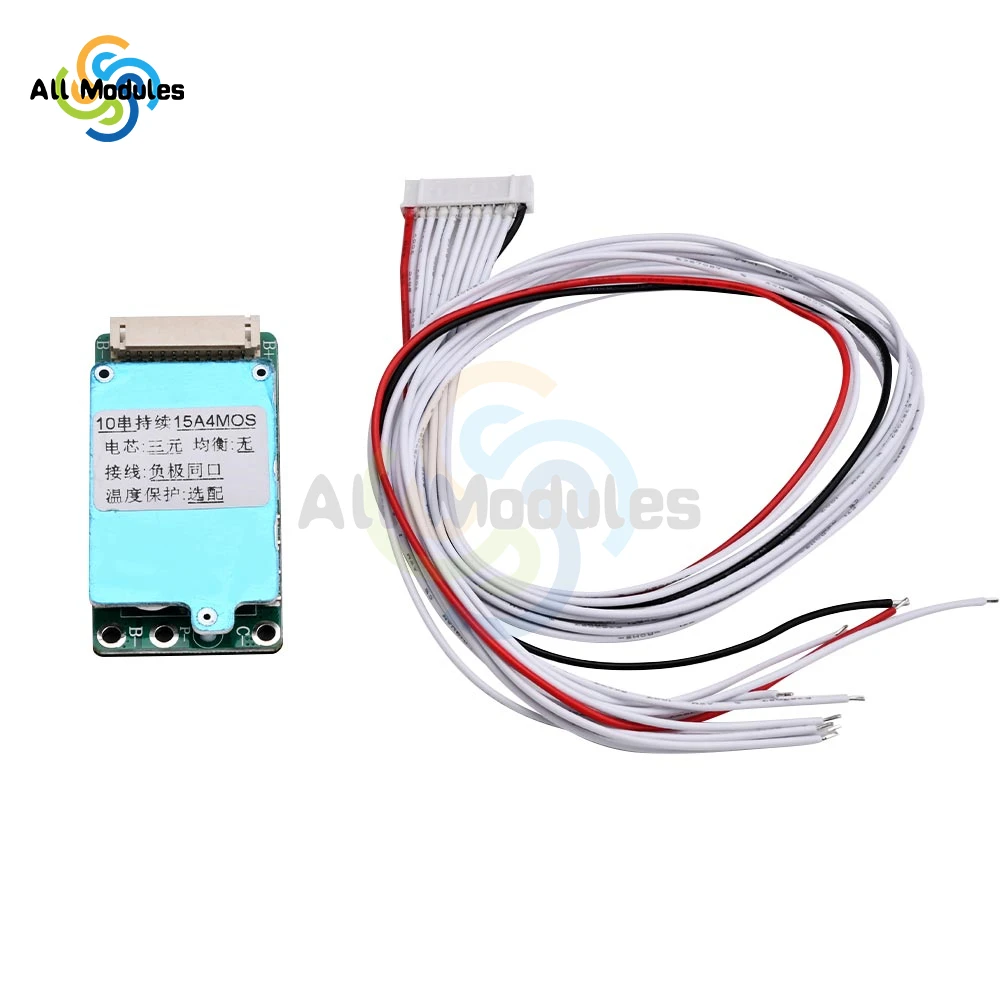

10S 36V 15A 18650 Lithium Battery Protection Board 3MOS/4MOS Li-ion Lipolymer BMS PCB PCM Same Port/Split Port Circuit Board