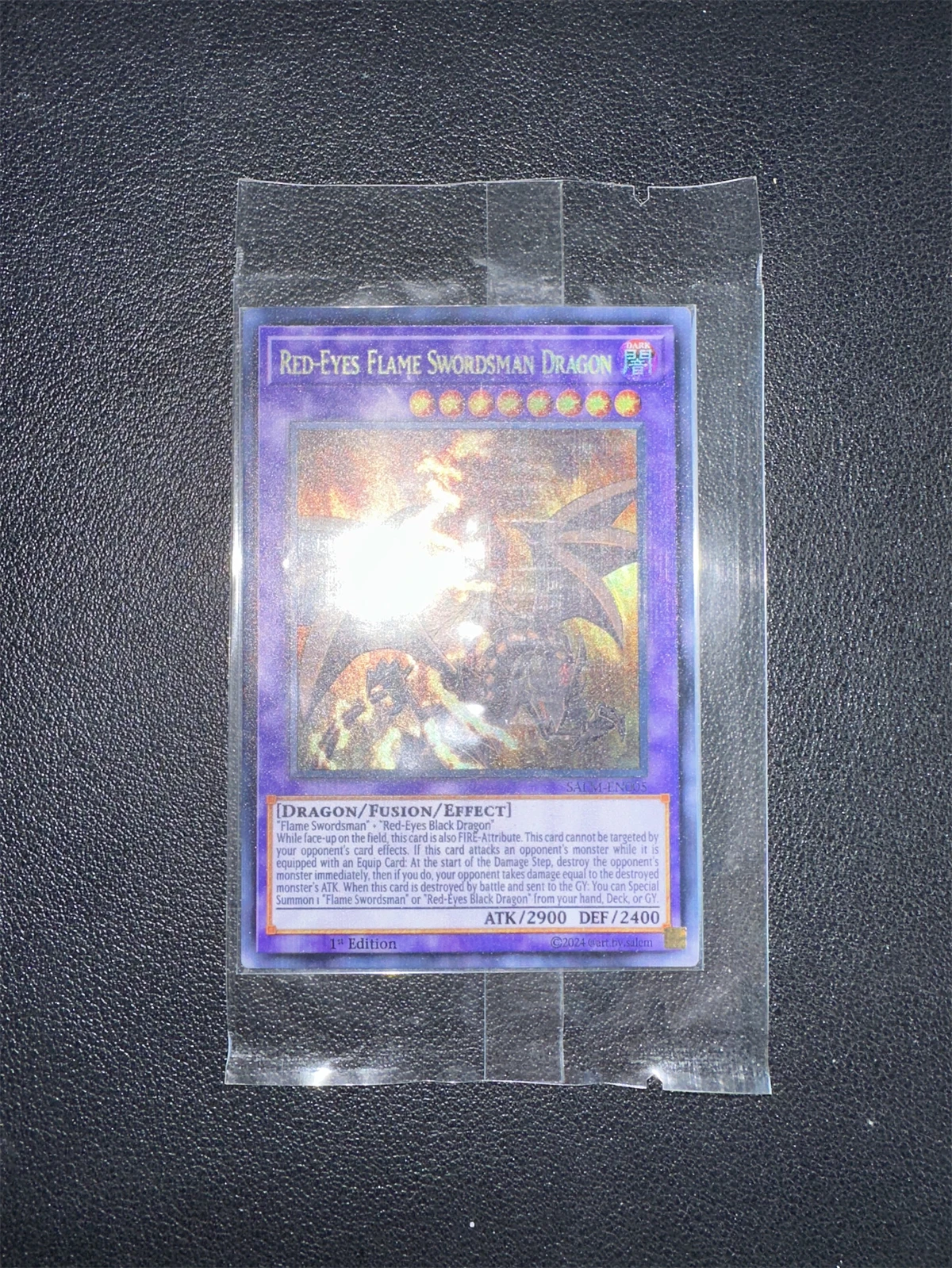 Yu Gi Oh Ultimate Редкий SALM-EN005/RED-EYES FLAME SWORDSMAN DRAGON Детская подарочная коллекционная