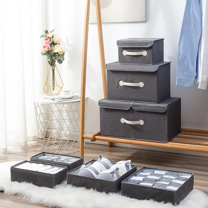 

New household storage box with cover fabric storage box organizer