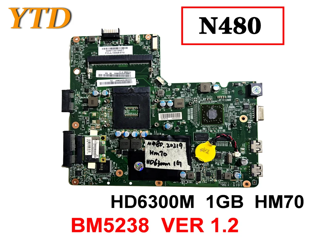 Original For  Lenovo N480 Laptop  motherboard HD6300M  1GB  HM70  BM5238  VER 1.2 tested good free shipping