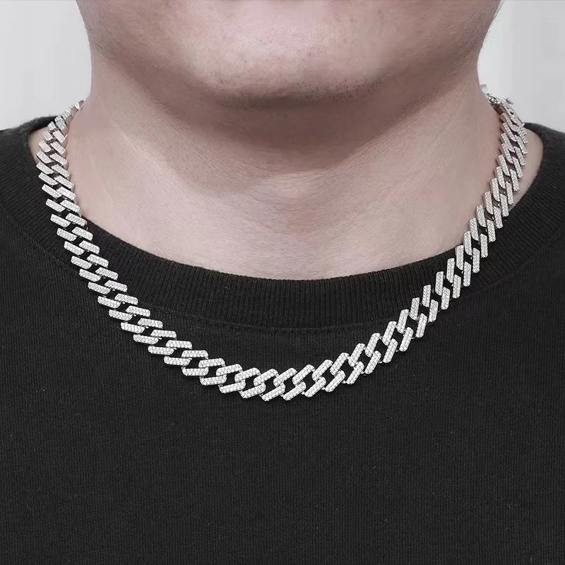

Hiphop 10 мм 925 пробы серебряные полные циркониевые кубинские бриллиантовые украшения Майами сверкающие ожерелья подарок Вечерние