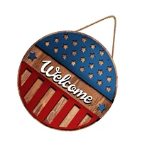 4th of july welcome sign independence day fourth of july wooden welcome sign wall door hanging decoration patriotic ornament