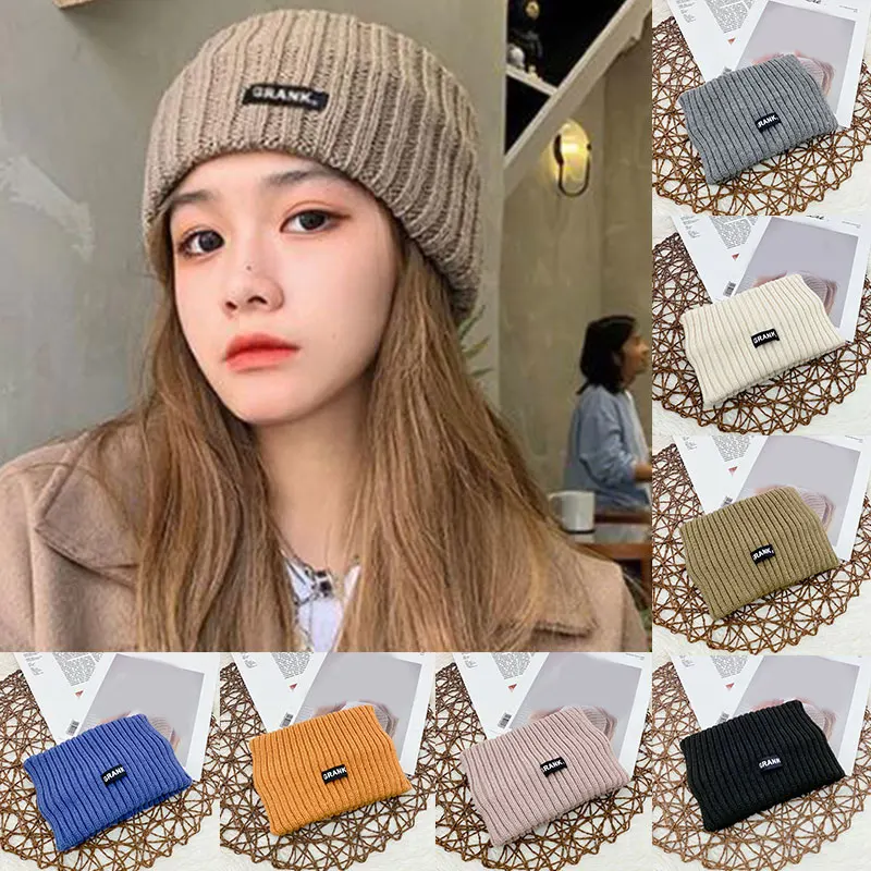 

Winter Knitted Wide-brimmed Headband Solid Color Simple Hair Bands Fashion Women Hairband Wash Face Makeup Knitting Turban New