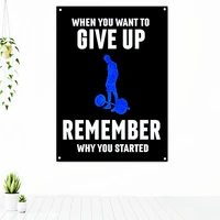 when you want to give up remember why you started inspirational banner flag wall hanging success motivational poster tapestry
