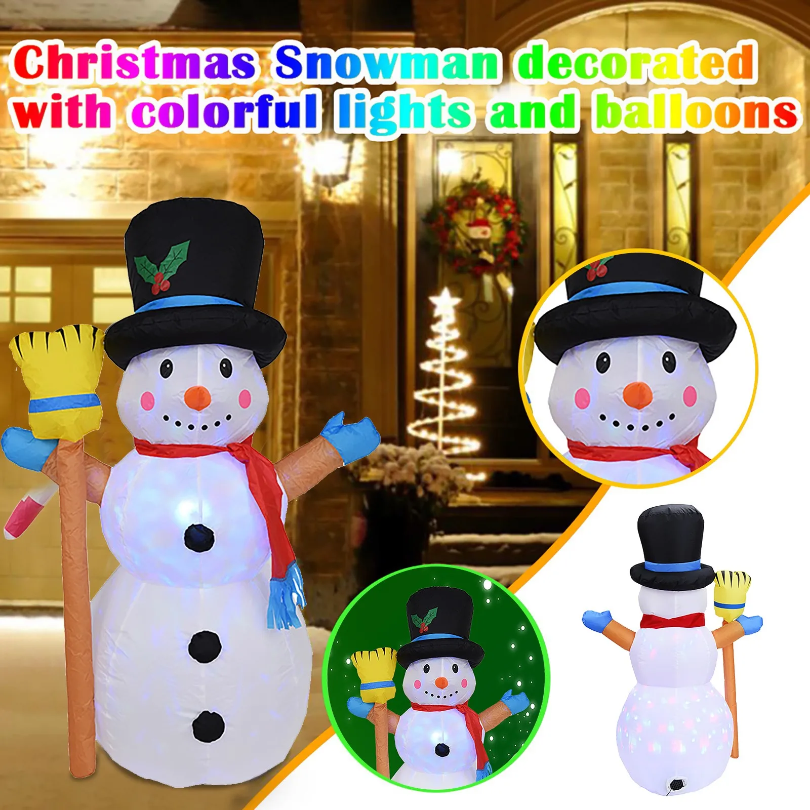 

Надувное Рождественское украшение и фотосессия, внутреннее светящееся украшение 47in