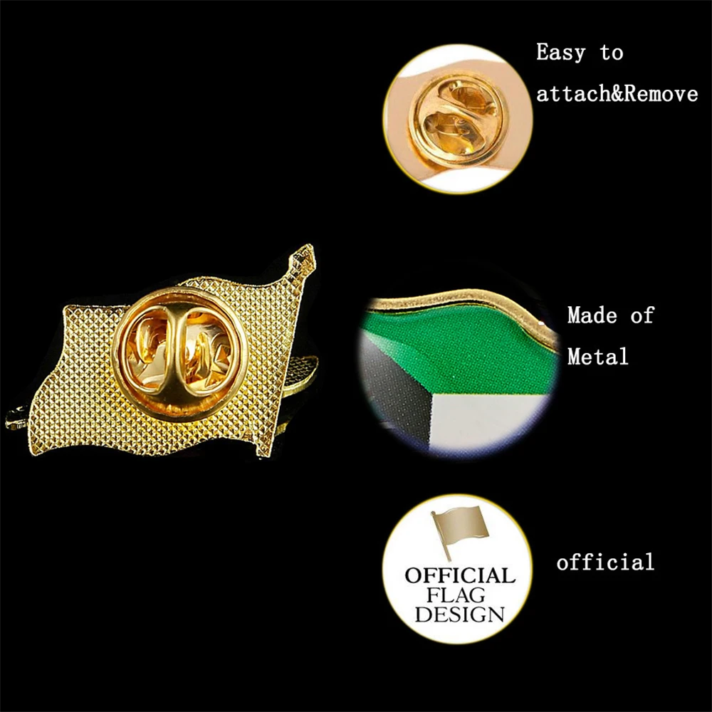 Эмалированная заколка для лацкана с флагом страны Кувейта Ближнего Востока